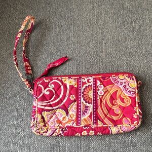 Vera Bradley Red and Yellow Patterned Wristlet
